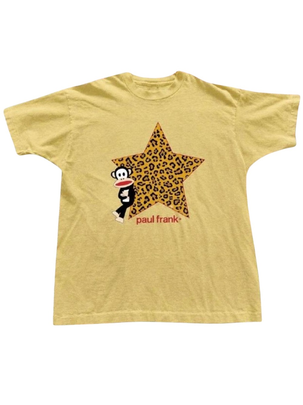 Gildan Yellow Monkey Leopard Star Graphic T-Shirt